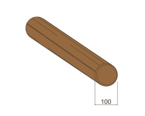 Rondin Bois Fraisé Raboté Traité Autoclave Classe 4 Marron - Diam. 100 mm