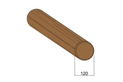 Rondin Bois Fraisé Raboté Traité Autoclave Classe 4 Marron - Diam. 120 mm