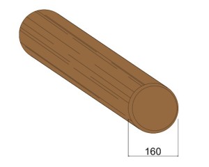Rondin Bois Fraisé Raboté Traité Autoclave Classe 4 Marron - Diam. 160 mm