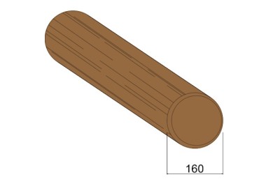 Rondin Bois Fraisé Raboté Traité Autoclave Classe 4 Marron - Diam. 160 mm