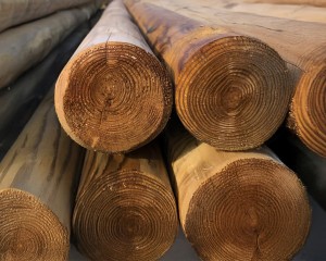 Rondin Bois Fraisé Raboté Traité Autoclave Classe 4 Marron - Diam. 120 mm 2