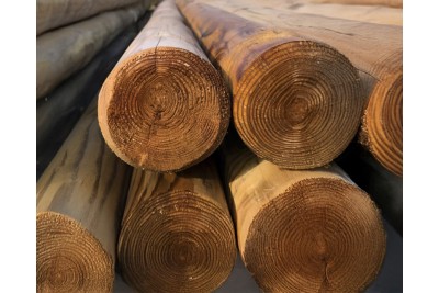 Rondin Bois Fraisé Raboté Traité Autoclave Classe 4 Marron