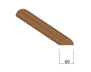 Demi Rondin Bois Fraisé Raboté Traité Autoclave Classe 4 Marron - Diam. 60 mm