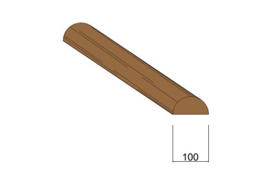 Demi Rondin Bois Fraisé Raboté Traité Autoclave Classe 4 Marron - Diam. 100 mm