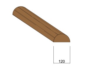 Demi Rondin Bois Fraisé Raboté Traité Autoclave Classe 4 Marron - Diam. 120 mm