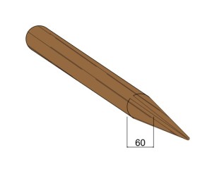 Piquet Bois Fraisé Raboté Traité Autoclave Classe 4 Marron - Diam. 60 mm