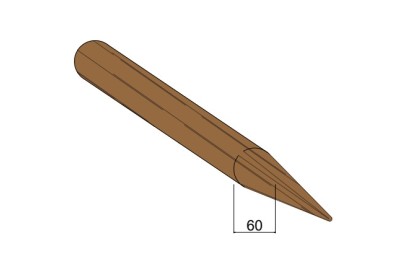 Piquet Bois Fraisé Raboté Traité Autoclave Classe 4 Marron - Diam. 60 mm