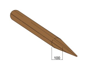 Piquet Bois Fraisé Raboté Traité Autoclave Classe 4 Marron - Diam. 100 mm