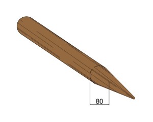 Piquet Bois Fraisé Raboté Traité Autoclave Classe 4 Marron - Diam. 80 mm