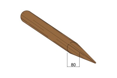 Piquet Bois Fraisé Raboté Traité Autoclave Classe 4 Marron - Diam. 80 mm