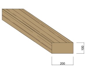 Traverse paysagère Chêne - 100 mm x 200 mm