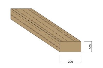 Traverse paysagère Chêne - 100 mm x 200 mm