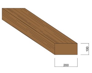 Traverse paysagère Autoclave Classe 4 Marron - 100 mm x 200 mm