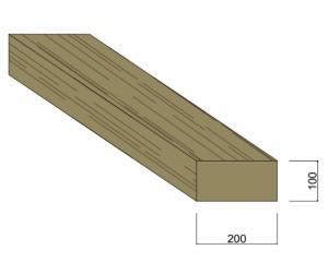 Traverse paysagère Autoclave Classe 4 Vert - 100 mm x 200 mm