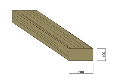Traverse paysagère Autoclave Classe 4 Vert - 100 mm x 200 mm
