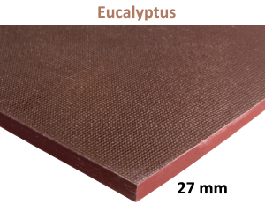 Panneau Contreplaqué Filmé - Antidérapant EUCALYPTUS - 2,50 m x 1,525 m - ép.27 mm