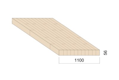 Panneau Lamellé-collé Hévéa - 4,50 m x 1,10 m - ép.56 mm