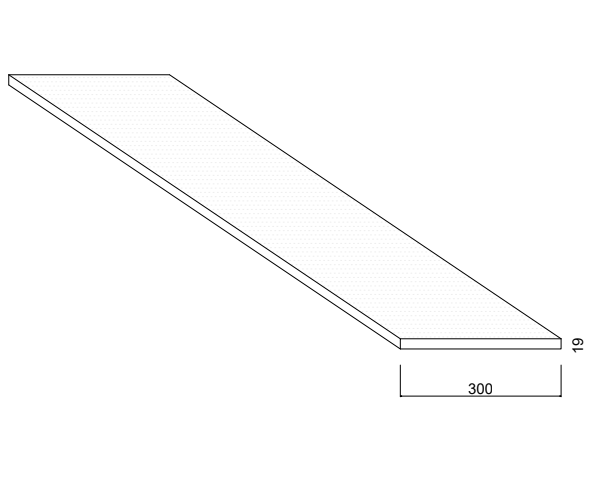 Tablette Mélaminé - Blanc Givré - 300 mm - ép.19 mm