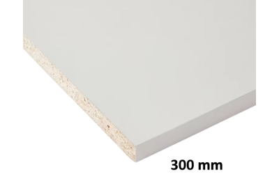 Tablette Mélaminé - Blanc Givré - 300 mm - ép.19 mm