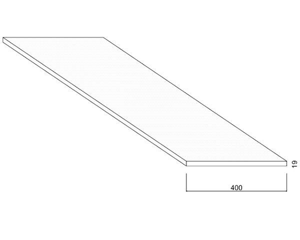Tablette Mélaminé - Blanc Givré - 400 mm - ép.19 mm