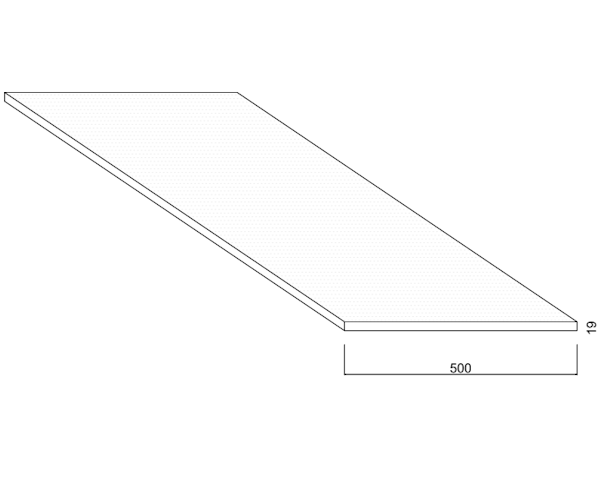 Tablette Mélaminé - Blanc Givré - 500 mm - ép.19 mm