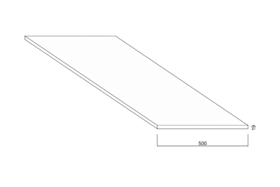 Tablette Mélaminé - Blanc Givré - 500 mm - ép.19 mm Tablette Mélaminé - Blanc Givré - 500 mm - ép.19 mm