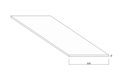Tablette Mélaminé - Blanc Givré - 600 mm - ép.19 mm Tablette Mélaminé - Blanc Givré - 600 mm - ép.19 mm