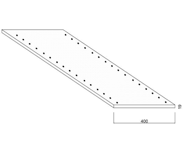 Tablette pré-percée Mélaminé - Blanc - 400 mm - ép.19 mm