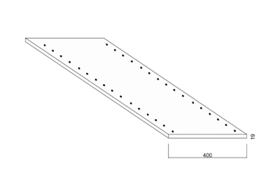 Tablette pré-percée Mélaminé - Blanc - 400 mm - ép.19 mm