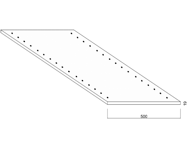 Tablette pré-percée Mélaminé - Blanc - 500 mm - ép.19 mm