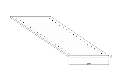 Tablette pré-percée Mélaminé - Blanc - 500 mm - ép.19 mm