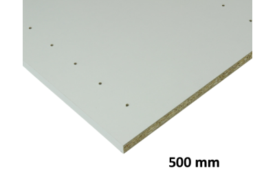 Tablette pré-percée Mélaminé - Blanc - 500 mm - ép.19 mm