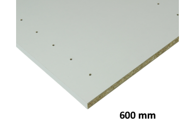 Tablette pré-percée Mélaminé - Blanc - 600 mm - ép.19 mm
