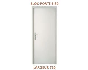 Bloc-porte isoplane Âme Coupe-feu EI30 - Chant droit - Prépeint - 1 vantail - 204 cm x 73 cm