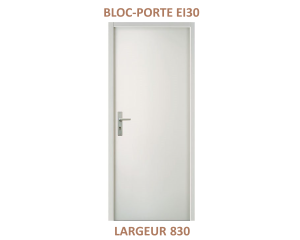 Bloc-porte isoplane Âme Coupe-feu EI30 - Chant droit - Prépeint - 1 vantail - 204 cm x 83 cm