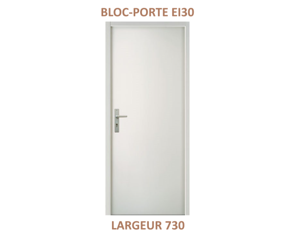 Bloc-porte palière - Stable - Isoplane - 38 DBA - Coupe-feu EI30 - Prépeint - 3 points - 204 cm x 73 cm