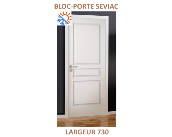 Bloc-porte post-formé isotherme SEVIAC - Alvéolaire - Prépeint - 204 cm x 73 cm