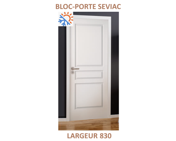 Bloc-porte post-formé isotherme SEVIAC - Alvéolaire - Prépeint - 204 cm x 83 cm