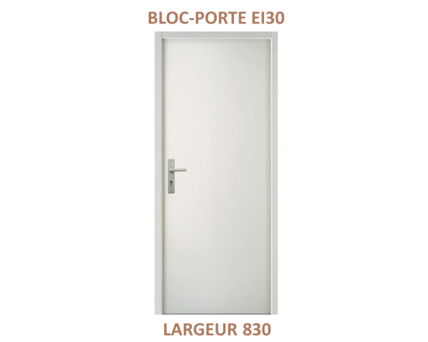 Bloc-porte isophonique - Isoplane - 28 DBA - Coupe-feu EI30 - Prépeint - 204 cm x 83 cm