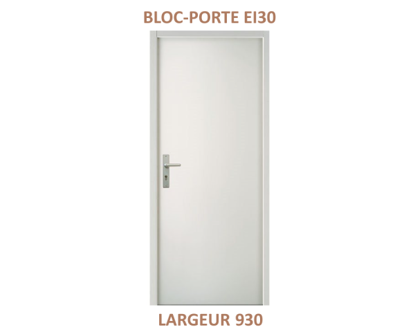 Bloc-porte isophonique - Isoplane - 28 DBA - Coupe-feu EI30 - Prépeint - 204 cm x 93 cm
