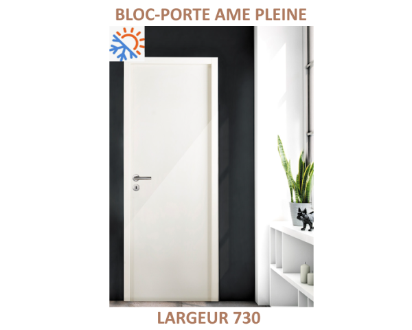 Bloc-porte isoplane Âme pleine - Thermique - Prépeint - 204 cm x 73 cm