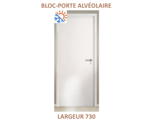 Bloc-porte isoplane Alvéolaire - Thermique - Prépeint - 204 cm x 73 cm