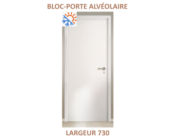 Bloc-porte isoplane Alvéolaire - Thermique - Prépeint - 204 cm x 73 cm