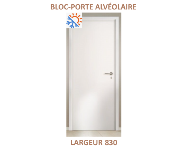Bloc-porte isoplane Alvéolaire - Thermique - Prépeint - 204 cm x 83 cm