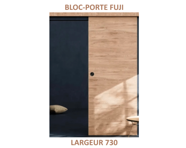 Bloc-porte Fuji - Nue - Mélaminé chêne naturel - 204 cm x 73 cm