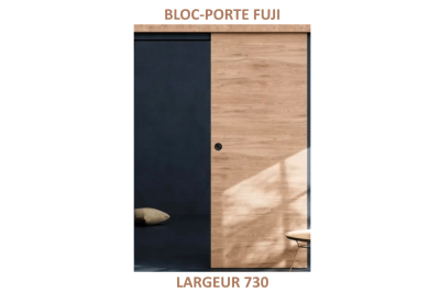 Bloc-porte Fuji - Nue - Mélaminé chêne naturel - 204 cm x 73 cm