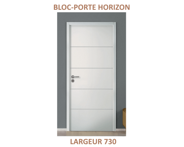 Bloc-porte Horizon - Alvéolaire à chant à recouvrement - Prépeint - 204 cm x 73 cm
