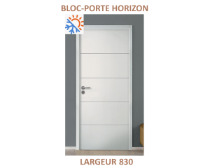 Bloc-porte Horizon - Âme isolante - Thermique à chant à recouvrement - Prépeint - 204 cm x 83 cm