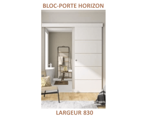 Bloc-porte Horizon - Coulissante - Alvéolaire - Prépeint - 204 cm x 83 cm