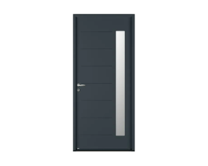 Portes d'entrée ACIER - ABSCISSE EVO - Anthracite - Poussant Droit - 215 cm x 90 cm